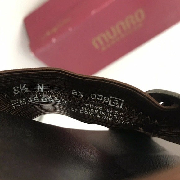 munro jamie copper fabric slip on heeled sandals size 8.5 N Worn Once (8) - Picture 5 of 6